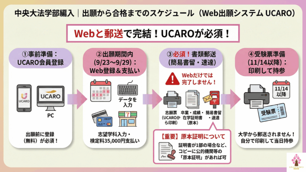 中央大法学部編入|出願から合格までのスケジュール