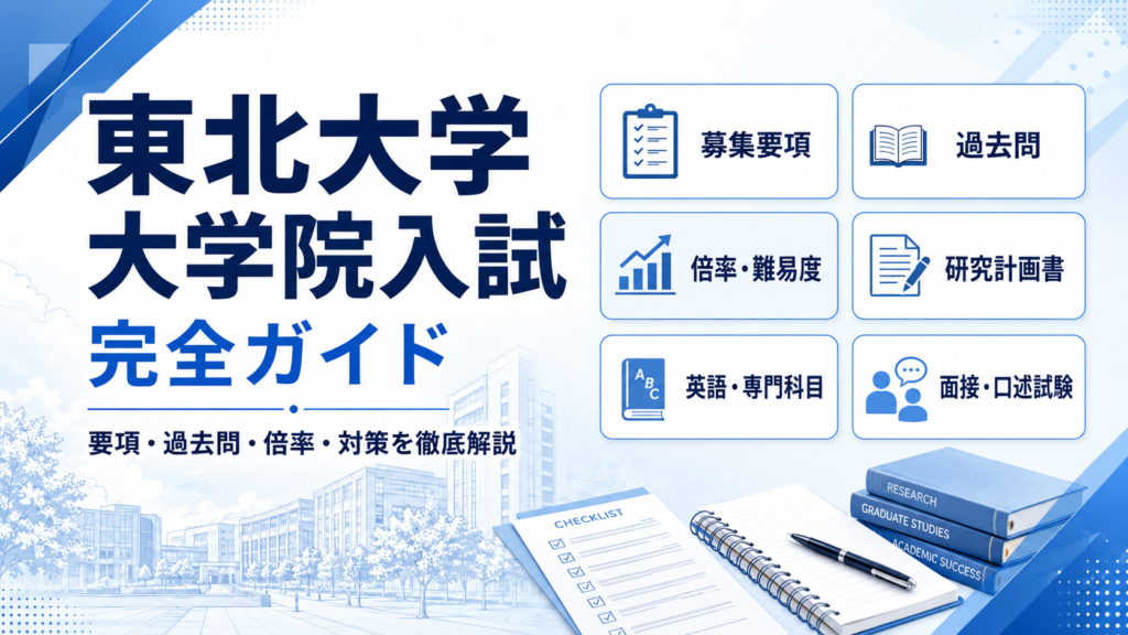 東北大学大学院入試の募集要項・過去問・倍率・研究計画書・面接対策を解説するコラムのアイキャッチ画像
