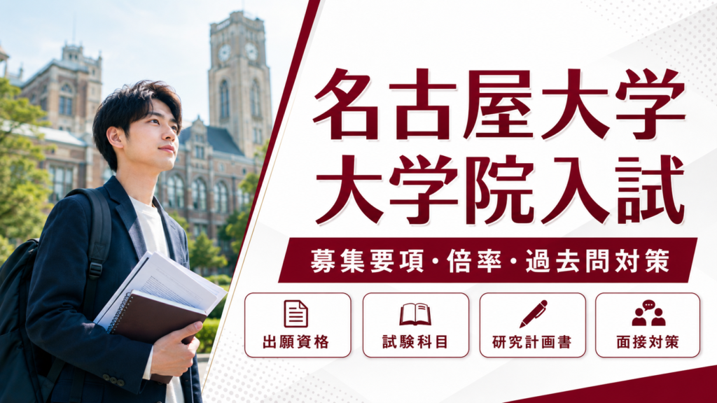 名古屋大学大学院入試の募集要項・倍率・過去問対策を解説するアイキャッチ画像