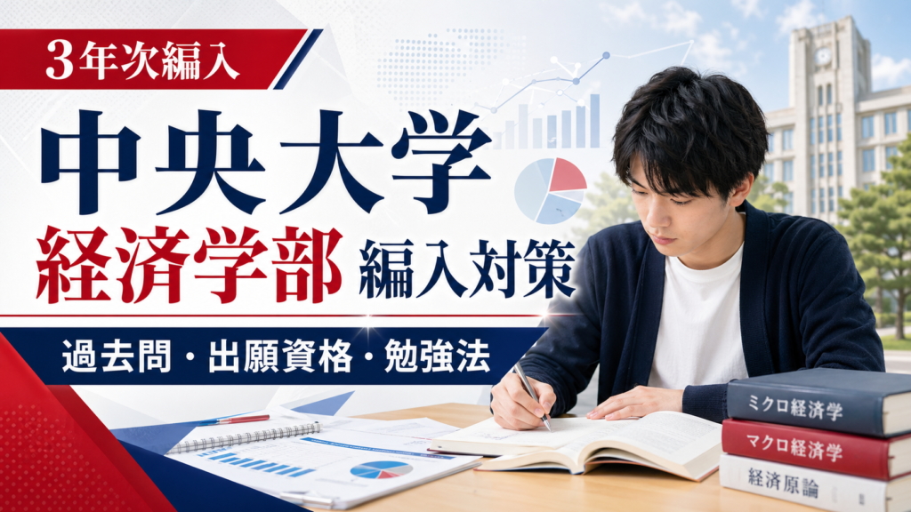 中央大学経済学部の編入対策を解説する記事のサムネイル