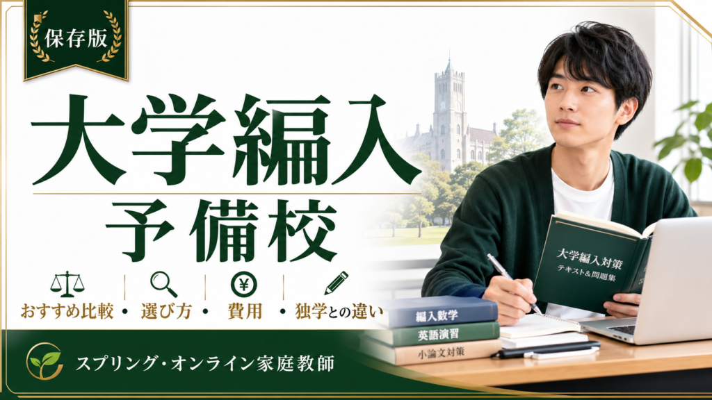 大学編入予備校のおすすめ比較・選び方・費用・独学との違いを解説するアイキャッチ画像