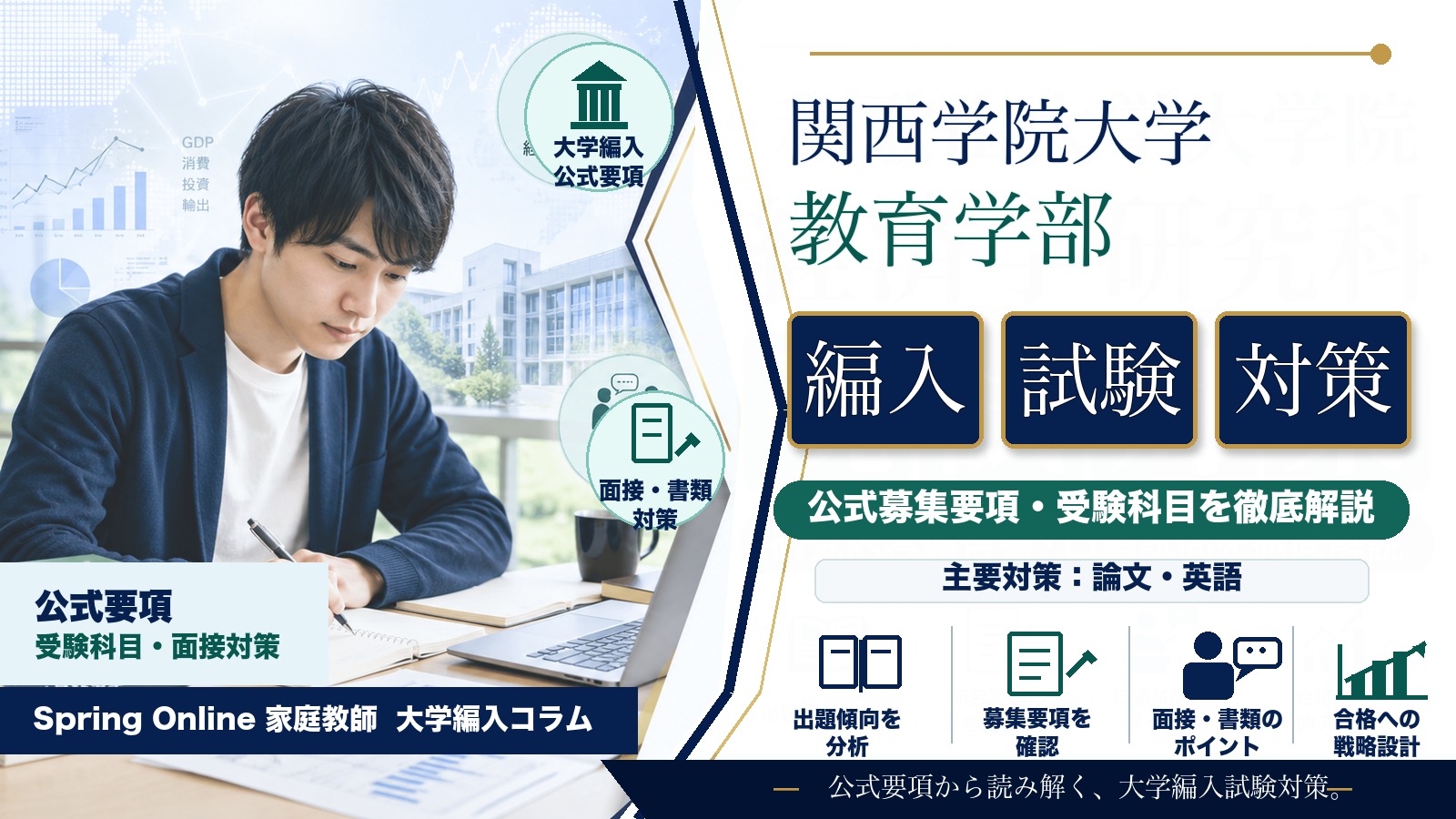 関西学院大学教育学部の編入試験対策を徹底解説｜論文・英語・募集要項