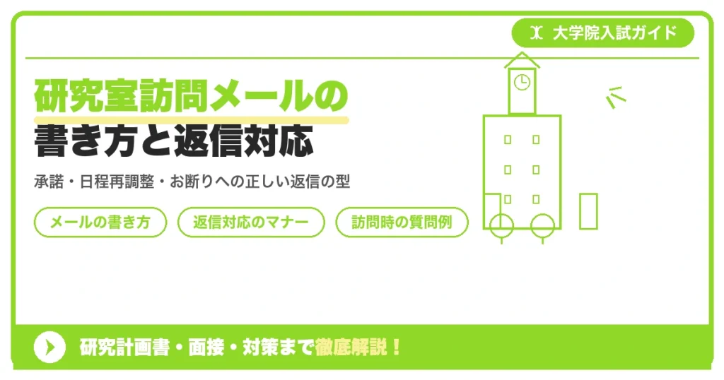 研究室訪問メールの書き方と返信対応を示すアイキャッチ画像