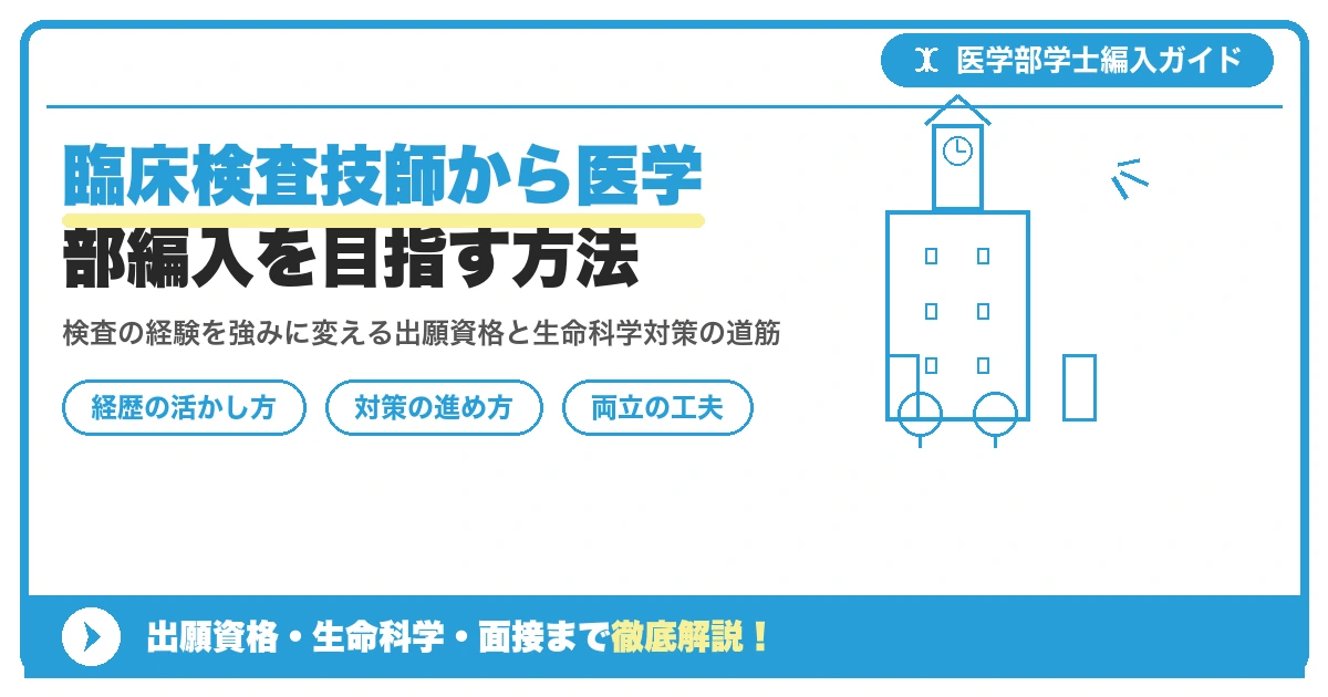 臨床検査技師から医学部編入を目指す方法を示すアイキャッチ画像