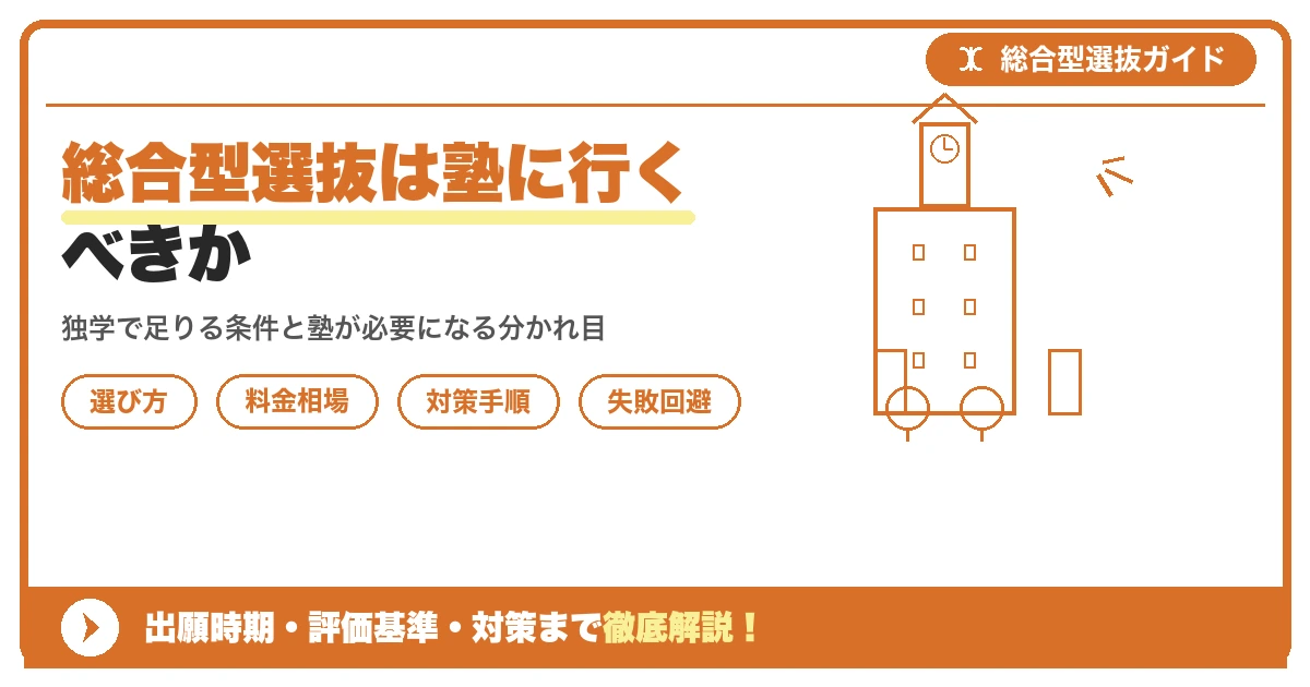 総合型選抜は塾に行くべきか|独学で受かる人・塾が必要な人を示すアイキャッチ画像