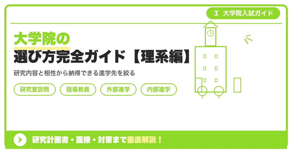 大学院の選び方完全ガイド【理系編】｜研究室・指導教員の探し方を示すアイキャッチ画像