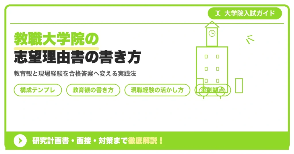教職大学院の志望理由書の書き方を示すアイキャッチ画像