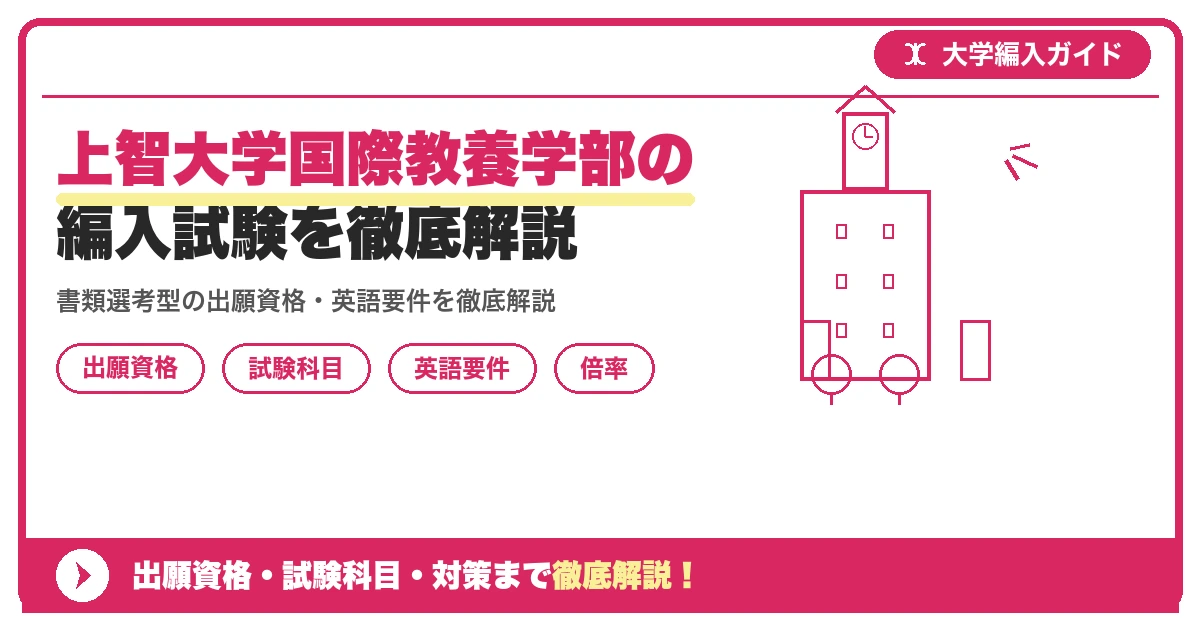 上智大学国際教養学部の編入試験を徹底解説を示すアイキャッチ画像
